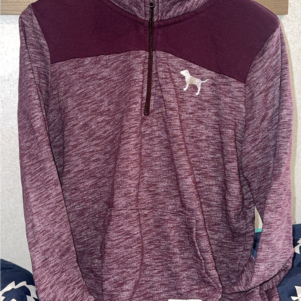 PINK Victoria's Secret Red Zip Up Sweater